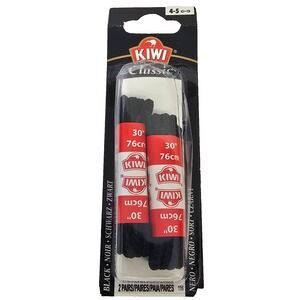 Kiwi classic cord black shoelaces 30 inches 4-5 eyelets 2 pairs